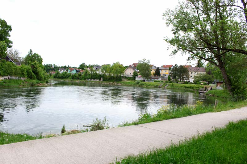 Spazierweg neben dem Traunfluss